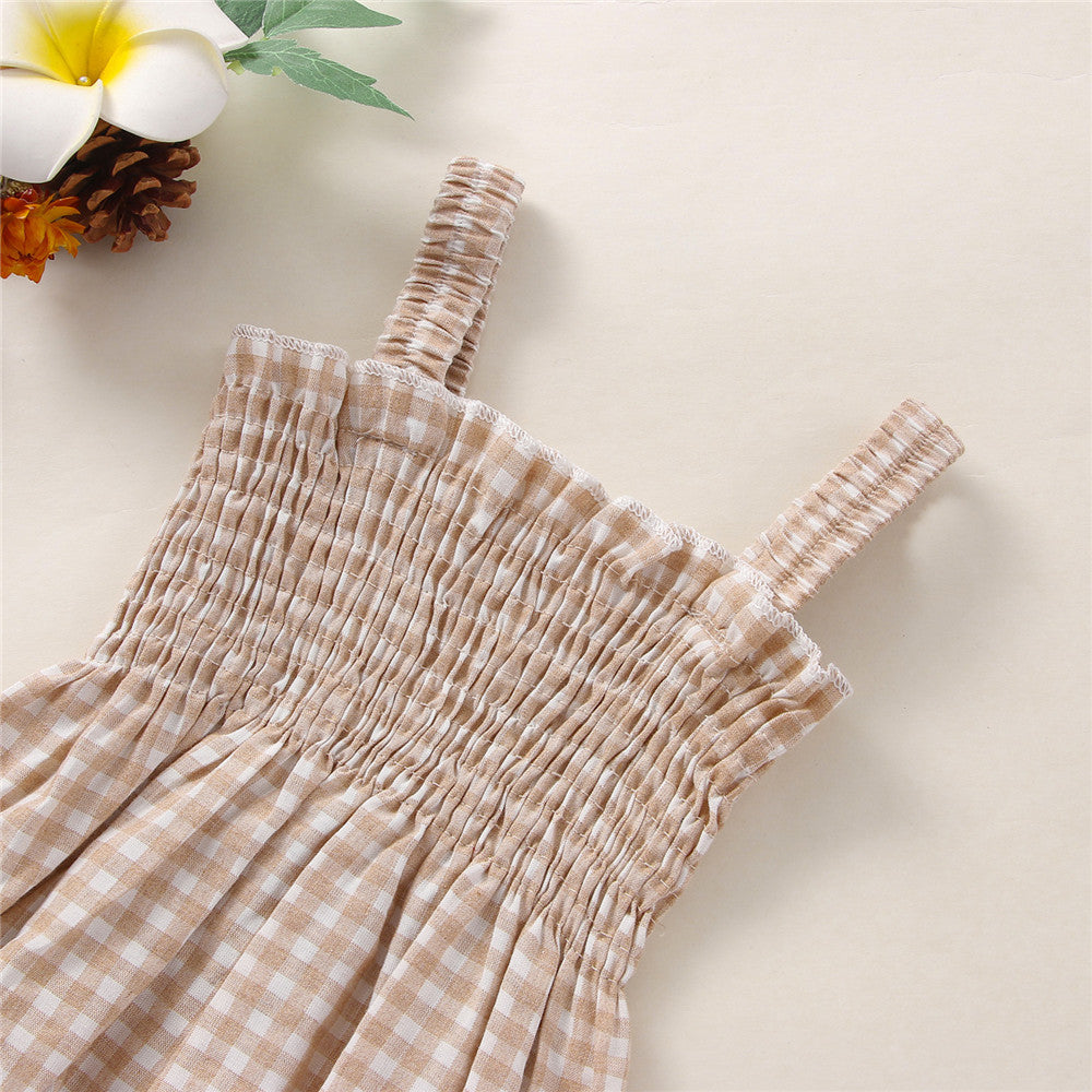 Infant Baby Girls 2Pcs Summer Outfits | Sleeveless Frill Smoc Set