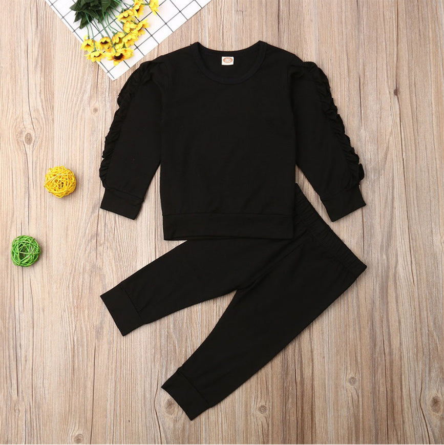 Newborn Baby Boys & Girls 2Pcs Outfit | Long Sleeve Ruffle Jumper & Pants