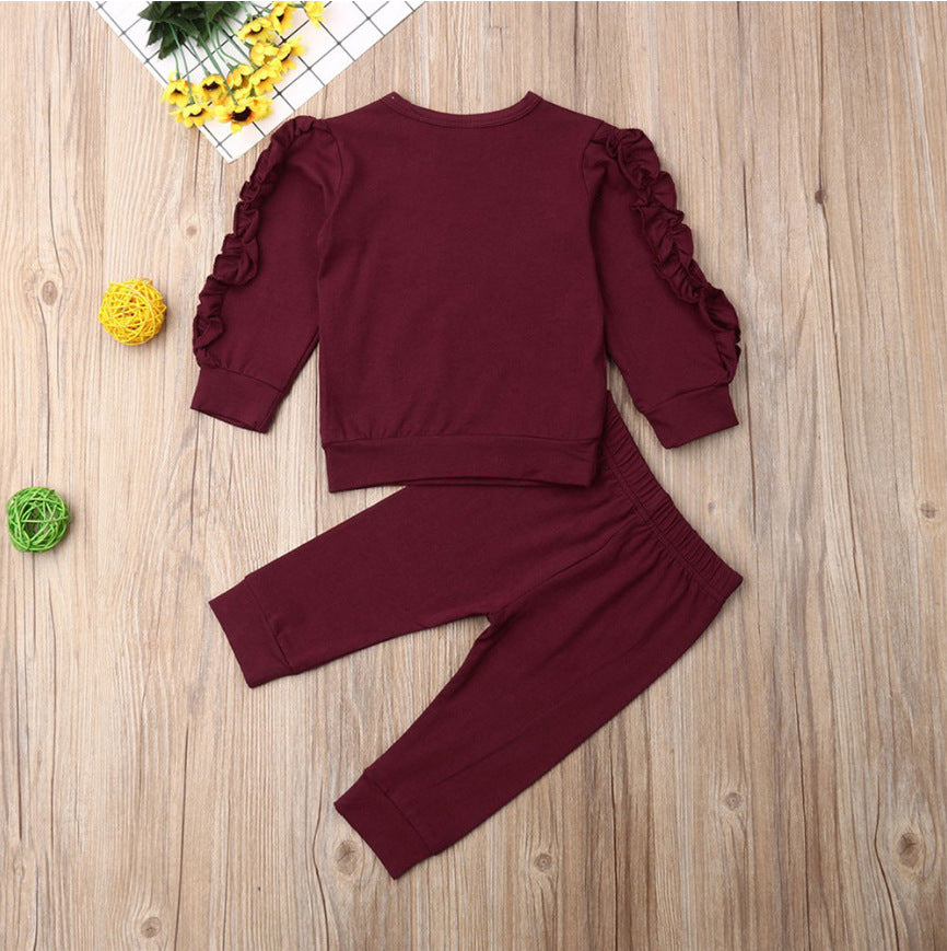 Newborn Baby Boys & Girls 2Pcs Outfit | Long Sleeve Ruffle Jumper & Pants