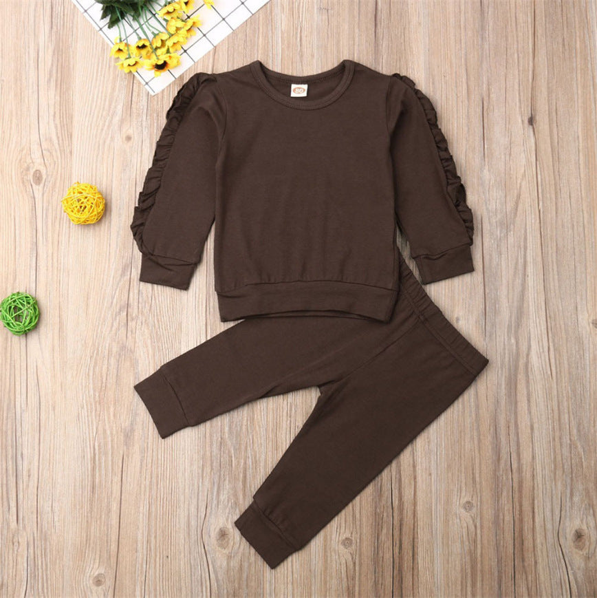 Newborn Baby Boys & Girls 2Pcs Outfit | Long Sleeve Ruffle Jumper & Pants