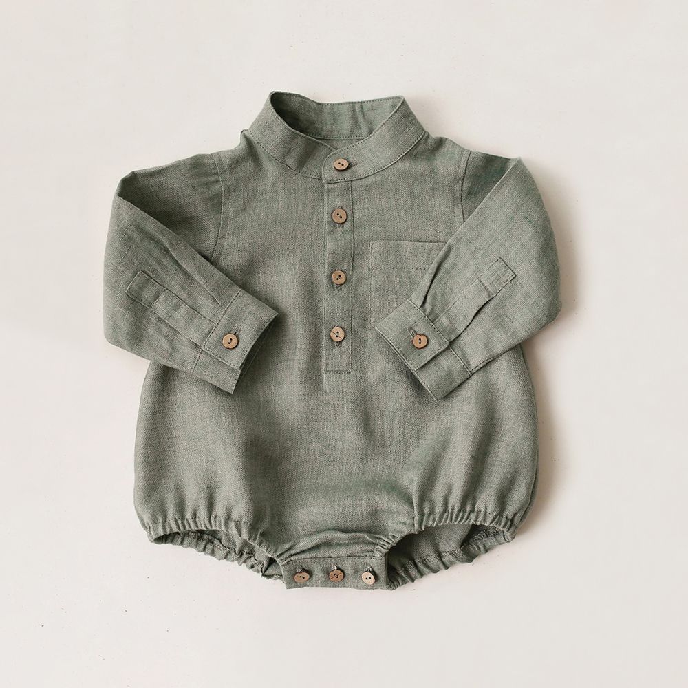 "Spring Baby Boy Cotton & Linen Jumpsuit | Comfortable & Stylish Baby Outfit"