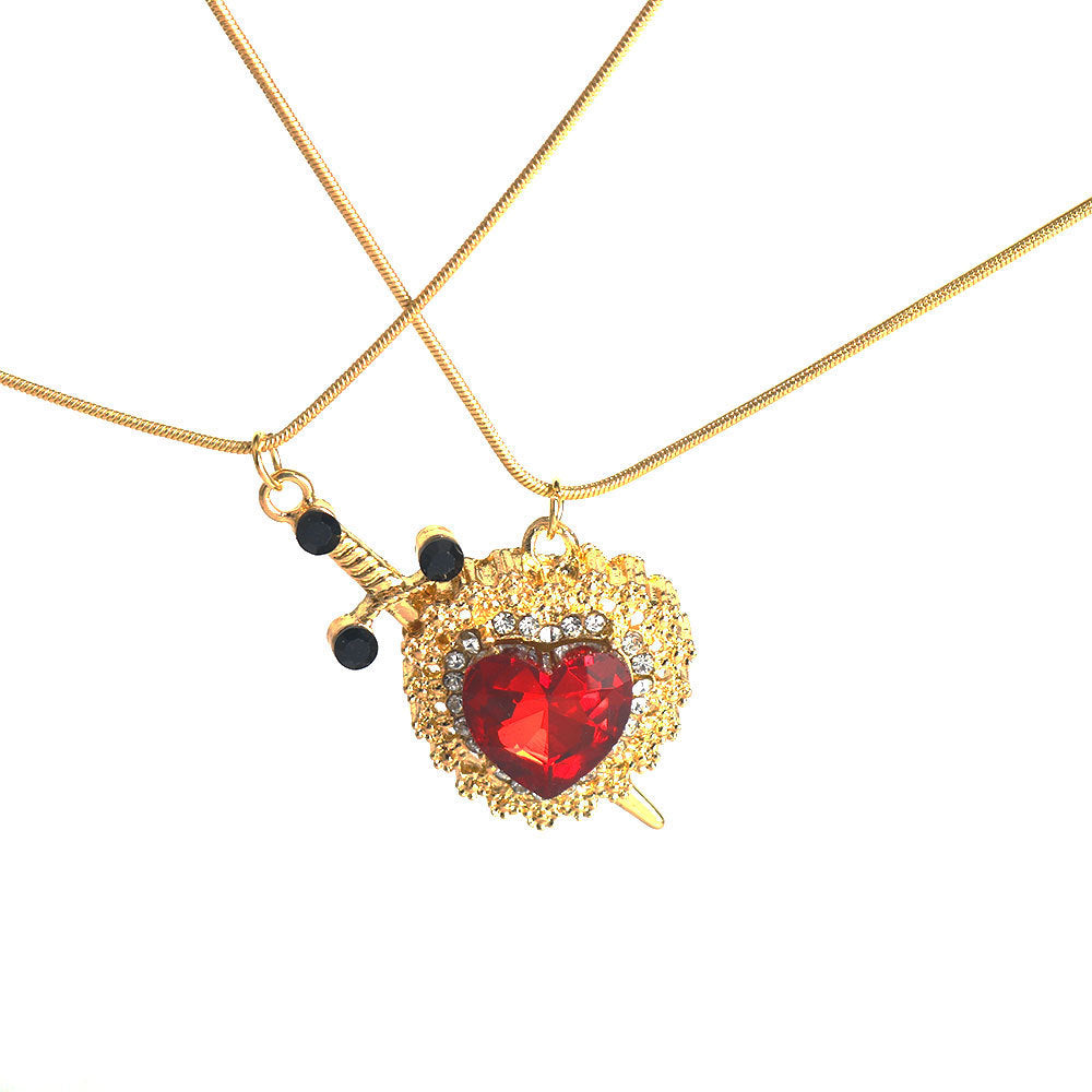 "Heart-shaped Pendant Love Necklace | Diamond-Embedded Creative Fashion Jewelry"