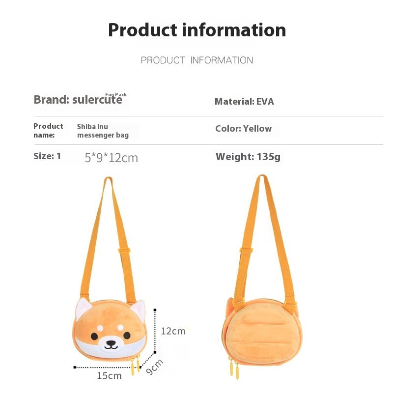 "Cute Shiba Inu Cartoon Crossbody Bag for Kids | Stylish Children’s Bag"