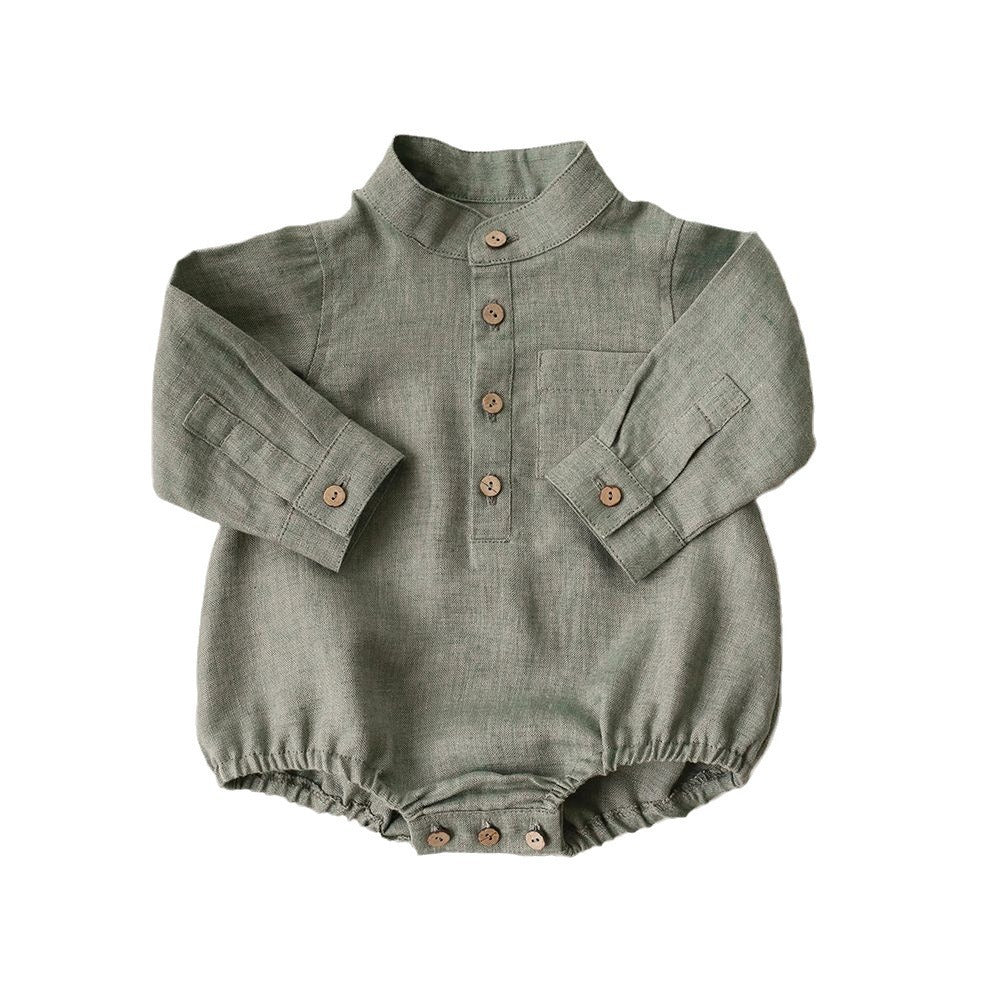 "Spring Baby Boy Cotton & Linen Jumpsuit | Comfortable & Stylish Baby Outfit"