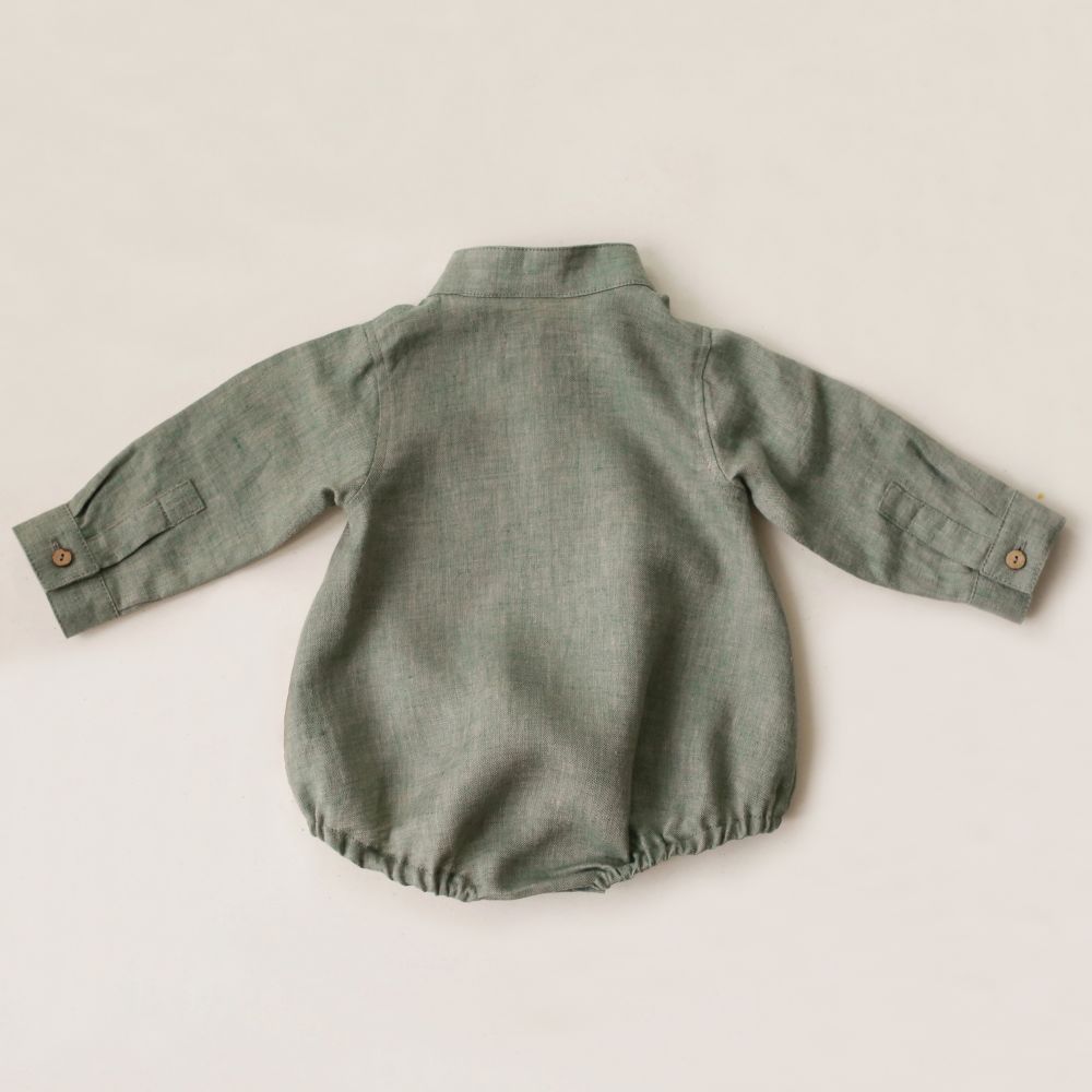 "Spring Baby Boy Cotton & Linen Jumpsuit | Comfortable & Stylish Baby Outfit"
