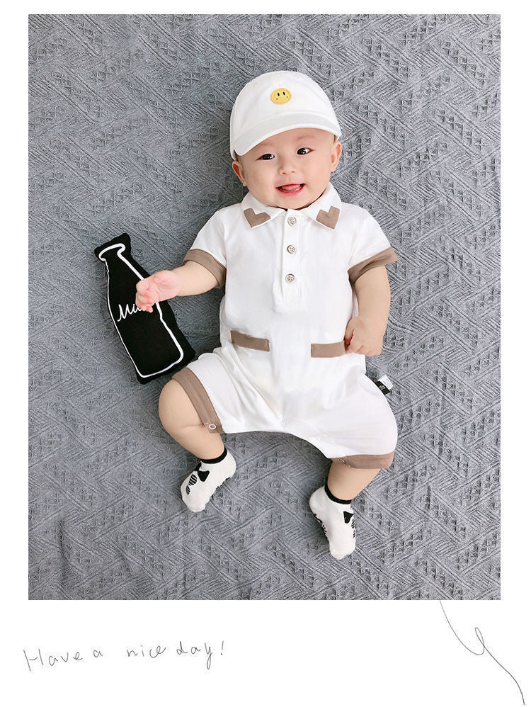 Newborn Baby Summer Jumpsuit | Cotton Half Sleeve Romper for Comfort