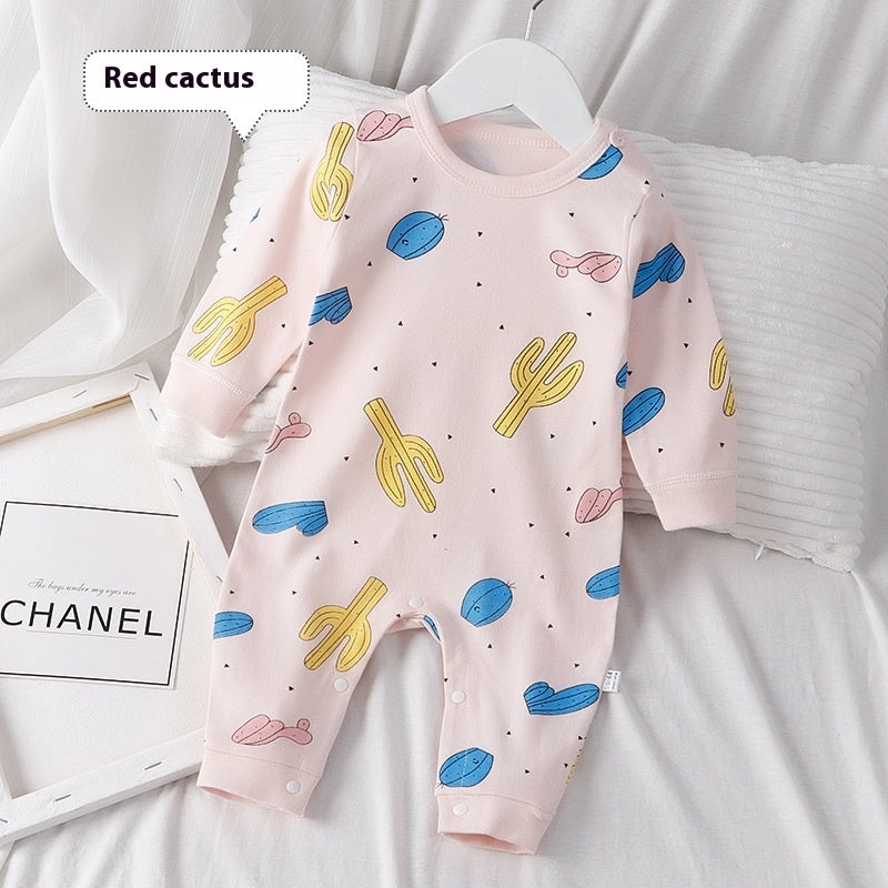 "Autumn Pure Cotton Baby Rompers Pajamas | Soft, Cozy Baby Sleepwear"