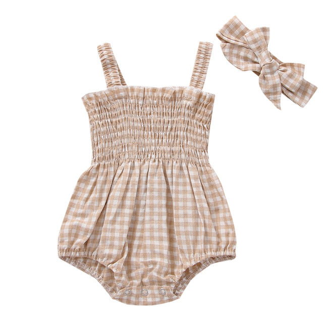Infant Baby Girls 2Pcs Summer Outfits | Sleeveless Frill Smoc Set