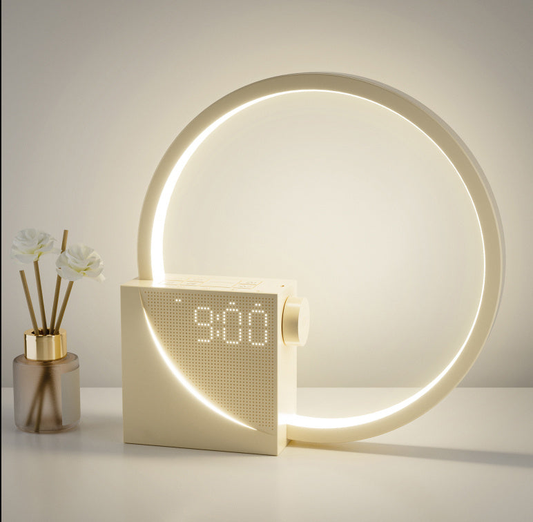 "Moon Light Alarm Clock | Colorful Wake-Up Light with White Noise & Timer"