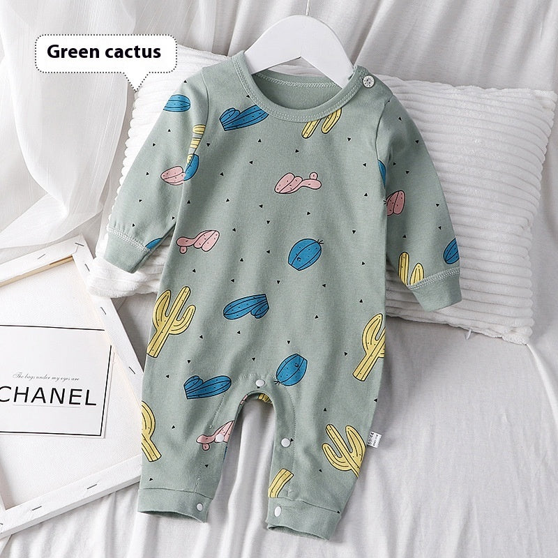 "Autumn Pure Cotton Baby Rompers Pajamas | Soft, Cozy Baby Sleepwear"