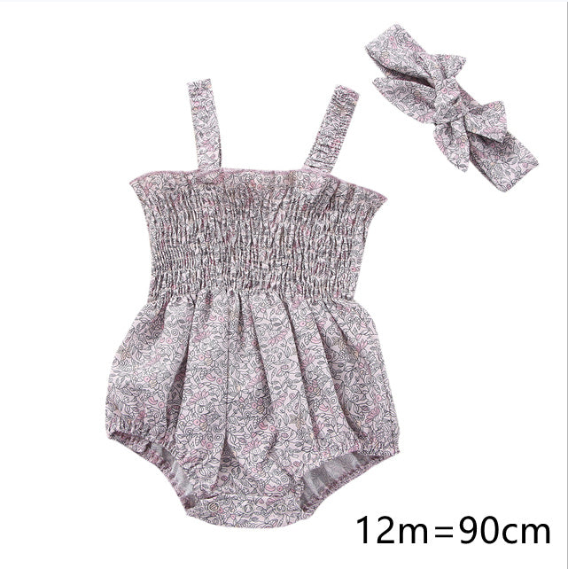 Infant Baby Girls 2Pcs Summer Outfits | Sleeveless Frill Smoc Set