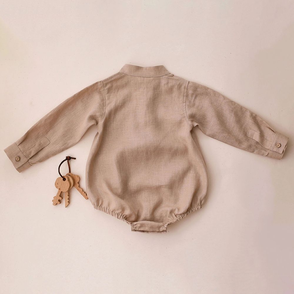 "Spring Baby Boy Cotton & Linen Jumpsuit | Comfortable & Stylish Baby Outfit"
