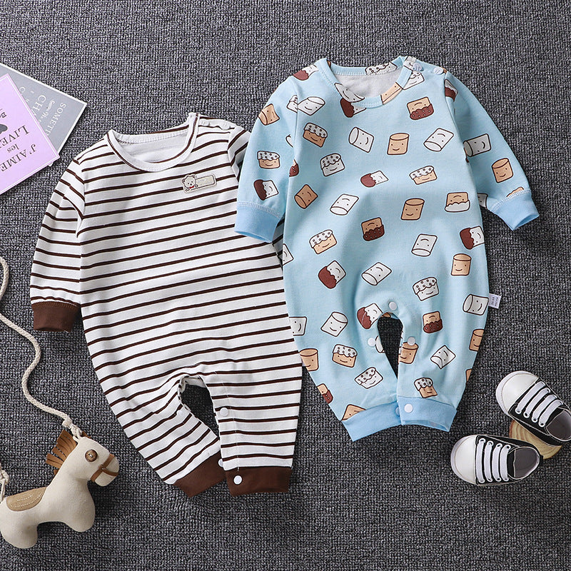 "Autumn Pure Cotton Baby Rompers Pajamas | Soft, Cozy Baby Sleepwear"