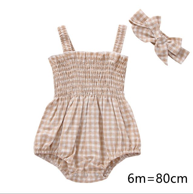 Infant Baby Girls 2Pcs Summer Outfits, Sleeveless Frill Smoc