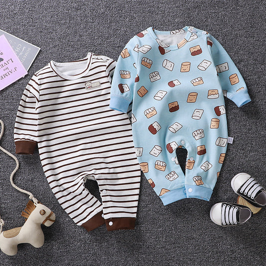 Autumn Clothing Pure Cotton Baby Rompers Pajamas